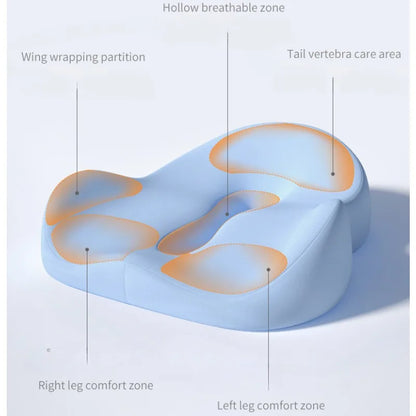 Memory Foam Non-Slip Seat Cushion - Hip Pain Relief, Massage Pad for Office Chair & Car Seat, Coccyx Tailbone Cushion