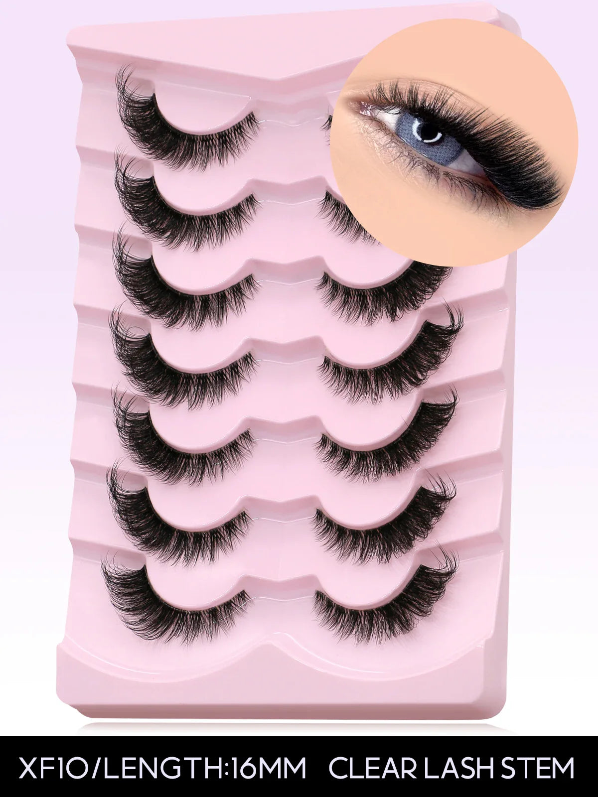 GROINNEYA Cat Eye False Eyelashes – Natural Long Clear Band Winged End Faux Mink Lashes for Eye-Enhancing Makeup