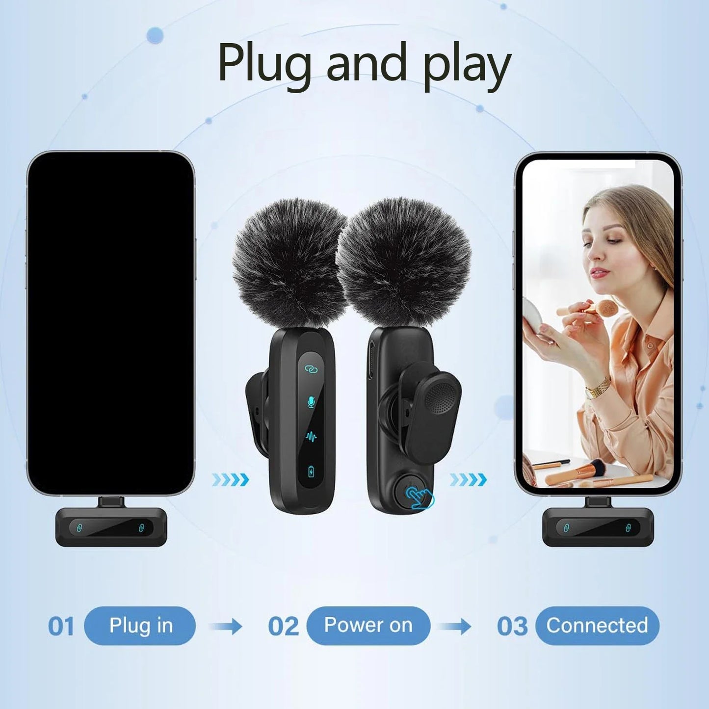 Professional Wireless Lavalier Microphone – Universal Mobile & Computer Mic for Vlogs, Interviews & Conferences