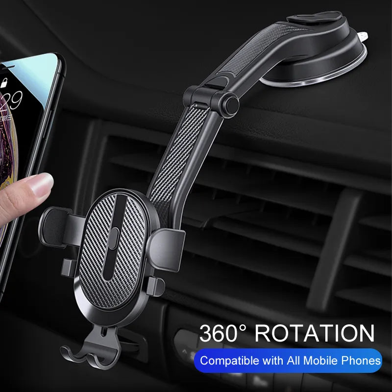 Gravity Dashboard Phone Holder: Universal Car Stand Support for iPhone 14/13/12/11, Xiaomi, Samsung - Mobile Phone Mount