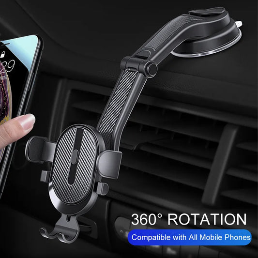 Gravity Dashboard Phone Holder: Universal Car Stand Support for iPhone 14/13/12/11, Xiaomi, Samsung - Mobile Phone Mount