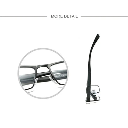Elderly Anti-Blue Light Reading Glasses – Metal Optical Frame Business Eyewear for Men, Fashion Presbyopia Glasses +1.0 to +4.0