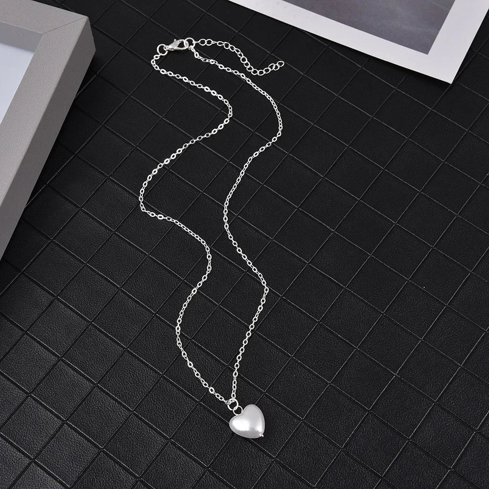 SUMENG 2024 Kpop Pearl Choker Necklace – Double Layer Pendant Jewelry Gift for Women