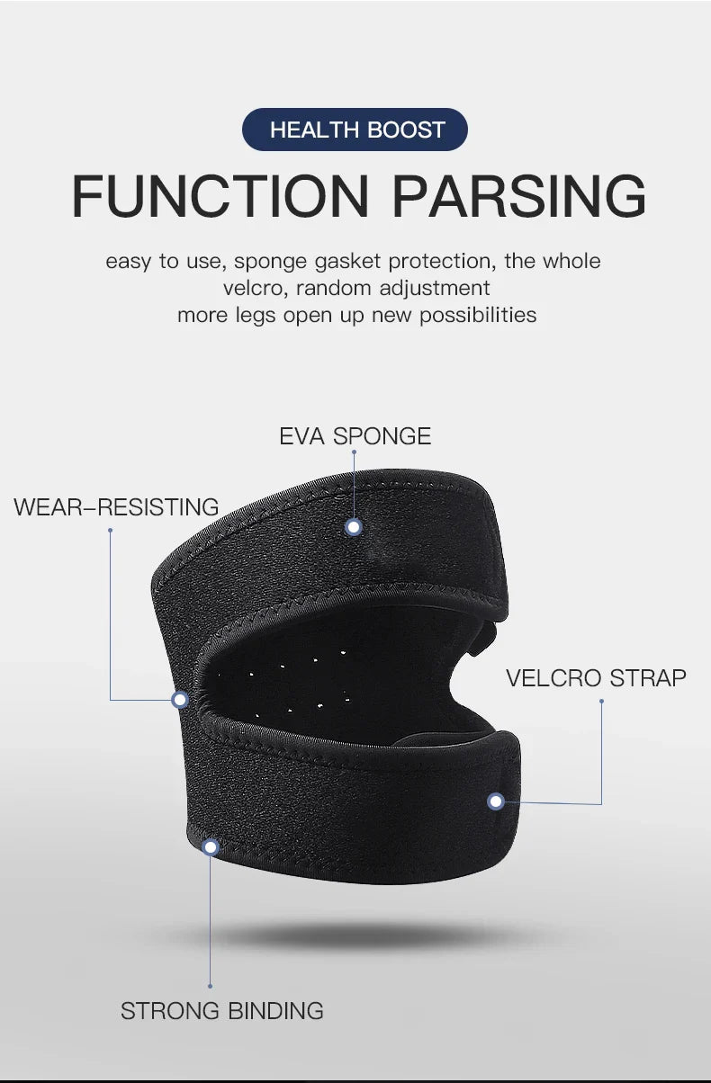 Pressurized Knee Wrap Sleeve — Elastic Support Braces with Pad for Basketball, Tennis & Cycling
