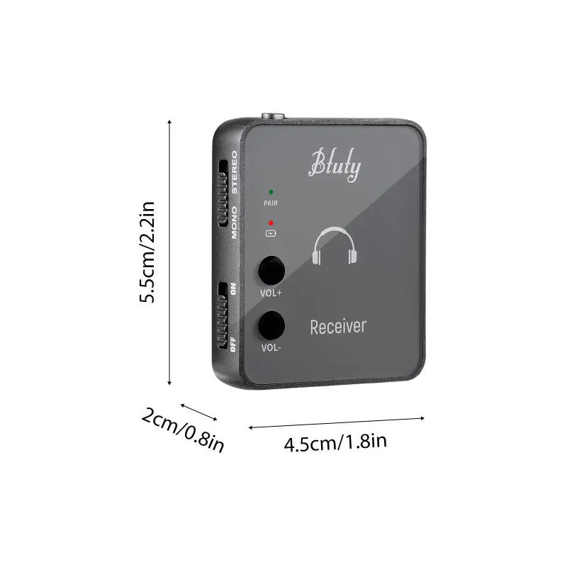 Btuty 2.4GHz Wireless Earphone Monitor System – Rechargeable Transmitter & Receiver with Lossless Digital Transmission