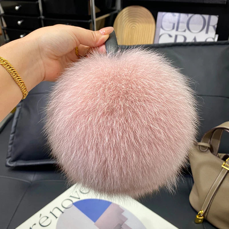 Women’s Winter Real Fox Fur Earmuffs & Scarf – Dual-Use Plush Outdoor Warmer with Genuine Fur