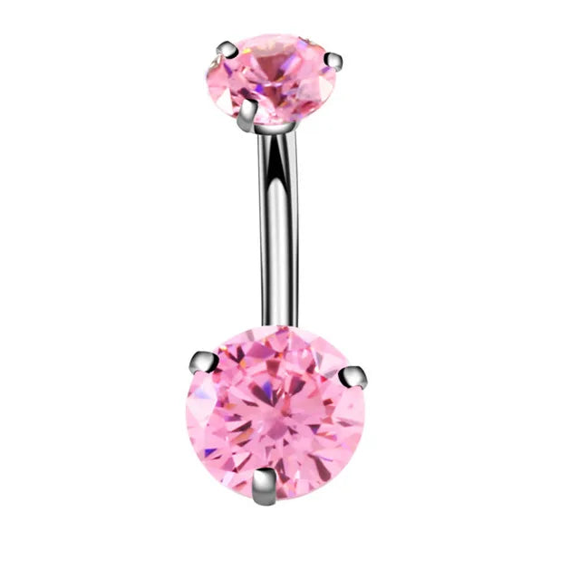 Stainless Steel CZ Belly Button Piercing – Heart & Butterfly Navel Barbell Jewelry for Women Sexy Navel Ring