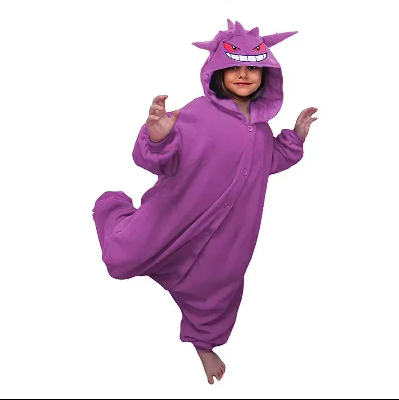 TAKARA TOMY Pokémon Kids Onesie - Jigglypuff, Pikachu, Gengar, Snorlax & Bulbasaur Cosplay Pajamas