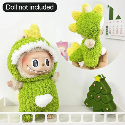 Cute Knitted Clothes Keychain – Outfit for 17cm Labubu/Macaron Doll, Kids & Girl Gifts