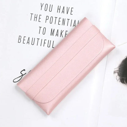 PU Leather Soft Glasses Case – Protective Pouch for Sunglasses and Reading Eyewear for Women