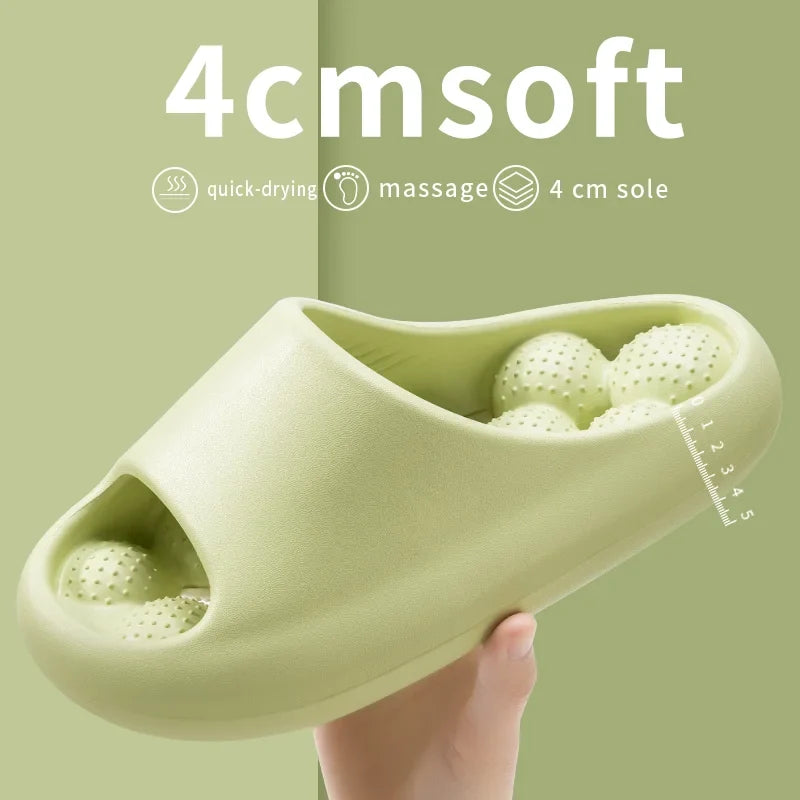 TZLDN Ergonomic EVA Bathroom Slippers - Unisex Waterproof Massage Slides with Breathable Comfort