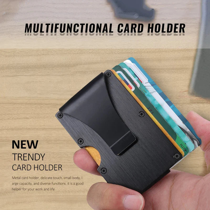 RFID Blocking Metal Wallet – Slim Aluminum Credit Card Holder & Money Clip for Business and ID, 2024 All Colors