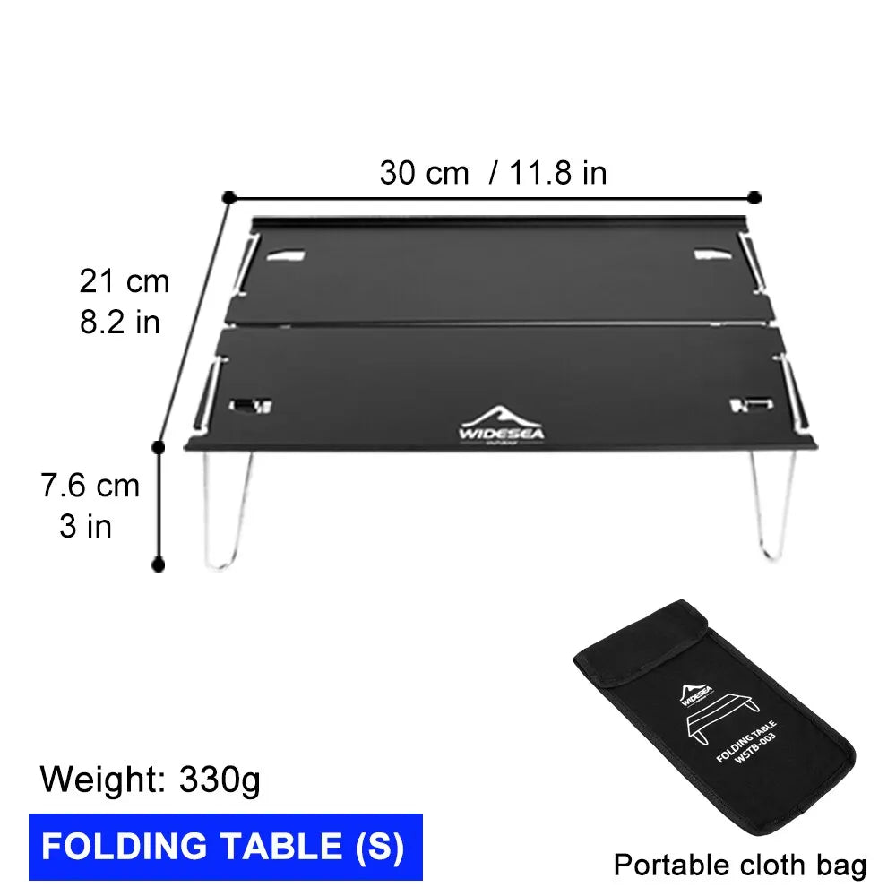 Widesea Camping Foldable Table – Ultra-Light Portable Outdoor Desk for Climbing, Fishing, Picnic & Tourism Supplies