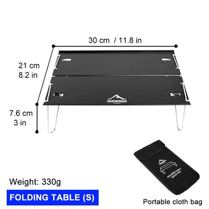 Widesea Camping Foldable Table – Ultra-Light Portable Outdoor Desk for Climbing, Fishing, Picnic & Tourism Supplies