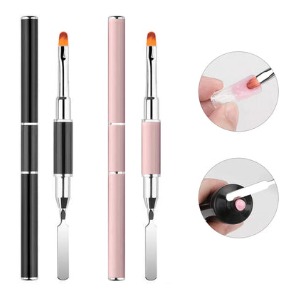 2-in-1 Gel Nail Brush & Picker – Dual-Ended Acrylic Nail Extension Brush with Spatula Tool