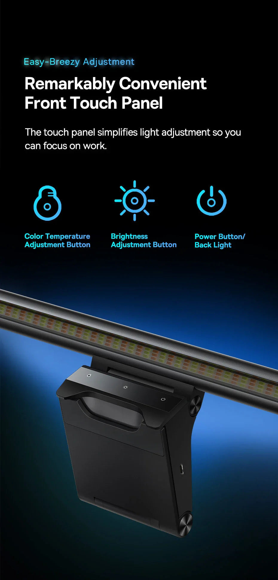 Baseus Screen Light Desk Lamp – USB Hanging LED Light for Computer Monitor, Laptop, and Study Reading