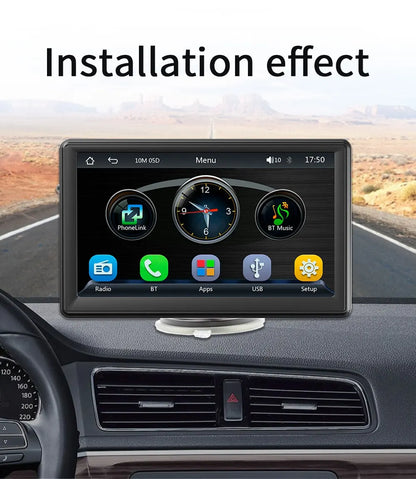 Universal 7-Inch Car Radio Multimedia Player – Wireless CarPlay & Android Auto Touchscreen with Sun Visor B500