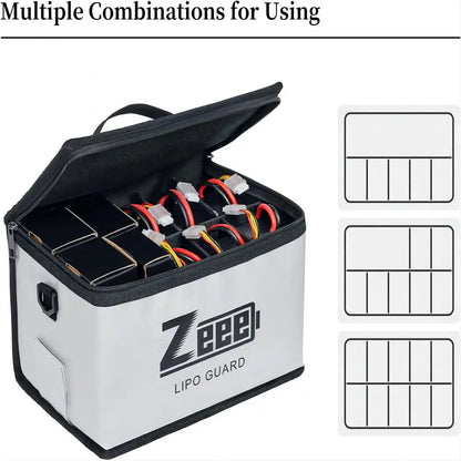Zeee Lipo Safe Bag – Large Capacity Fireproof & Explosion-Proof Battery Storage Bag for Ebike & RC Parts