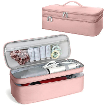 Portable Double-Layer Hair Dryer Travel Case – Storage Bag for Dyson, Shark FlexStyle & Attachments Organizer Carrying Case