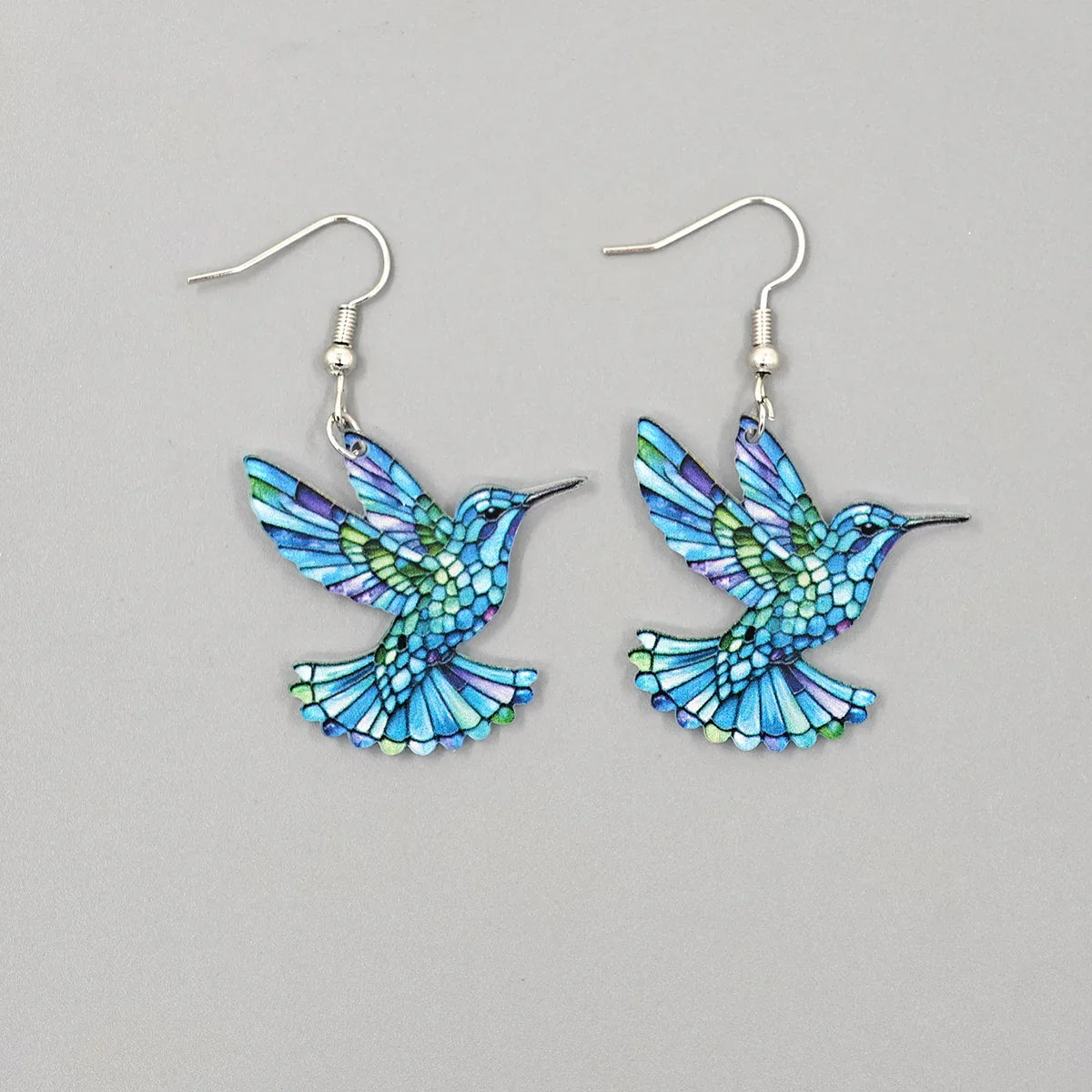 2024 Trendy Colorful Bird Acrylic Earrings – Retro Fashion Jewelry for Women