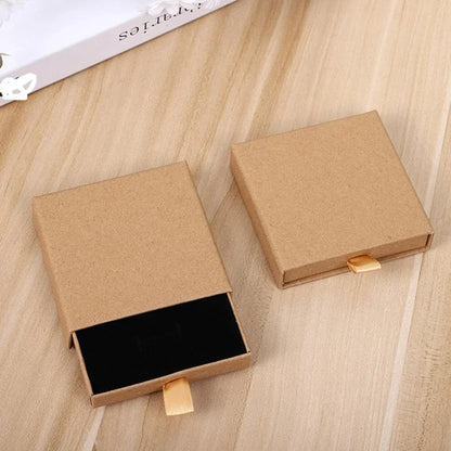 Thick Kraft Paper Jewelry Box — Necklace & Bracelet Display Case Gift Packaging
