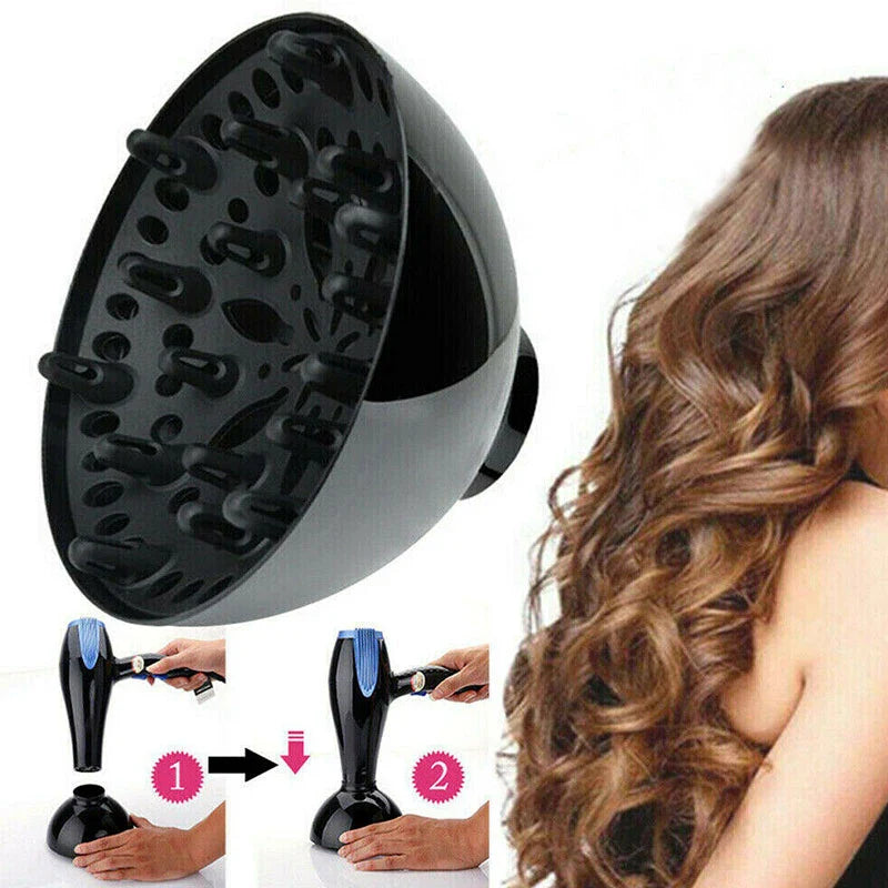 Universal Curling & Diffuser Nozzle – Professional Hair Dryer Air Nozzle Attachment for Styling