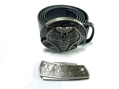 Vintage Adjustable Belt – Metal Buckle Fashion Waistband for Men, Punk Western Cowboy Style with Embossed Design