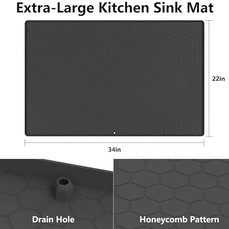 Waterproof Under Sink Mat | Flexible Silicone Cabinet Liner & Protector for Kitchen & Bathroom