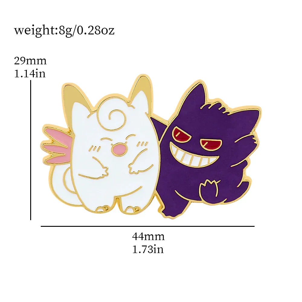 Gengar Cartoon Enamel Brooch — Anime Lapel Pin for Backpack Accessories, Fan Collection & Jewelry Gift