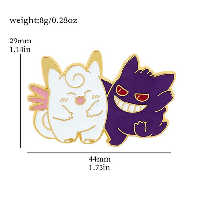Gengar Cartoon Enamel Brooch — Anime Lapel Pin for Backpack Accessories, Fan Collection & Jewelry Gift