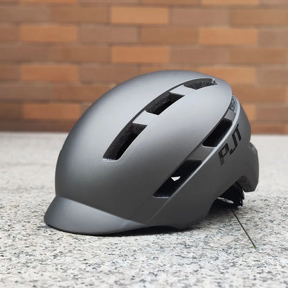 PJT New Cycling Helmet - In-Mold Mountain & Road Bike Helmet with USB Rechargeable Tail Light, Sports Safety MTB Helmet