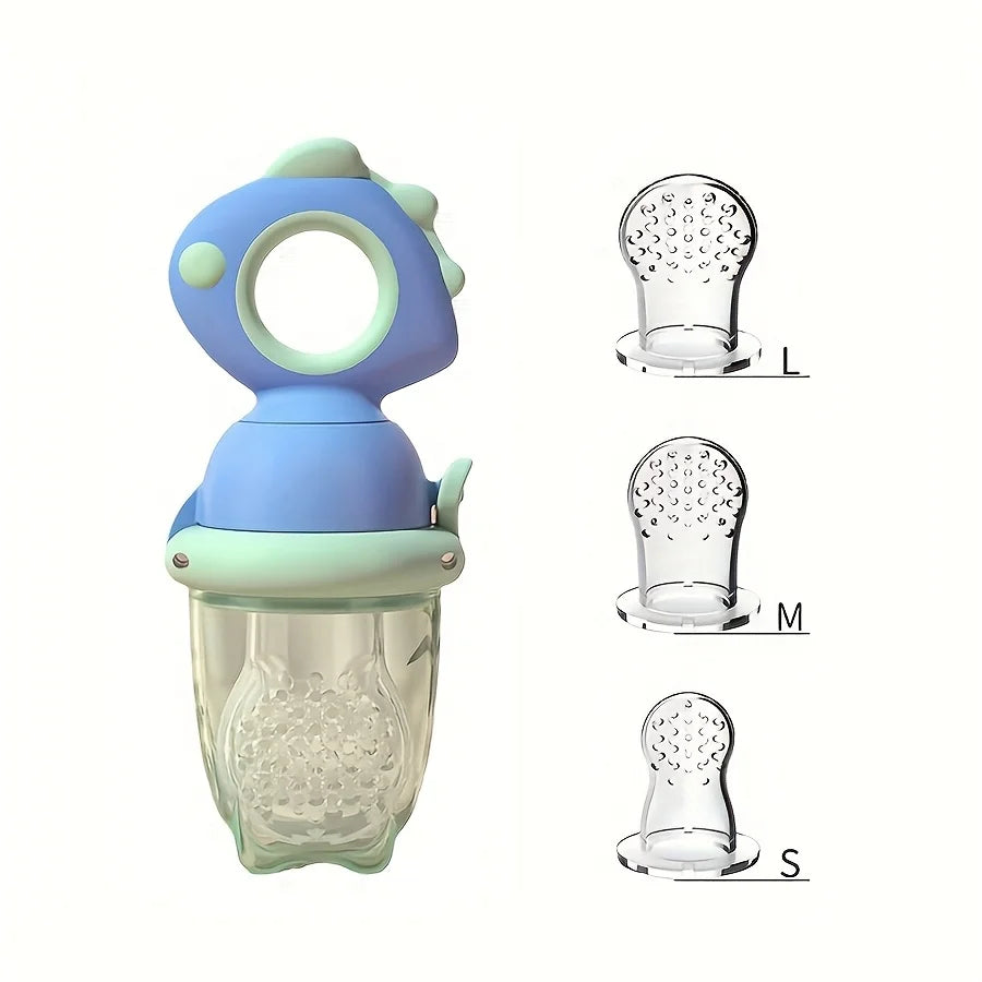 Dinosaur Baby Fruit Feeder - Silicone Rotating Fresh Food Teether & Safe Feeding Tool for Kids