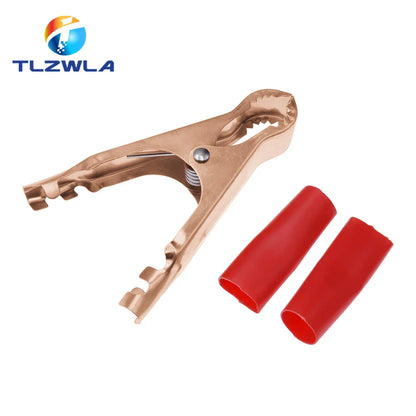 50A Heavy Duty Alligator Battery Test Lead Clips – Red & Black 80mm Crocodile Clamps for Car, Van & Caravan Use