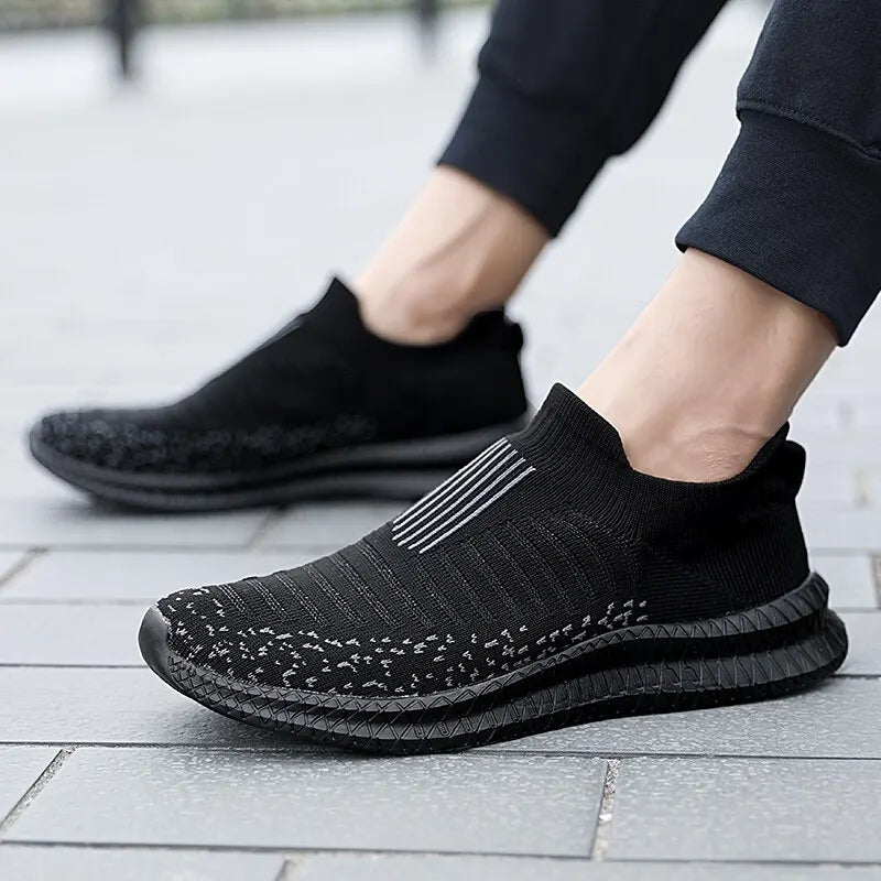 Men's Breathable Slip-On Sneakers | Comfortable Running & Walking Shoes | Outdoor Jogging Footwear