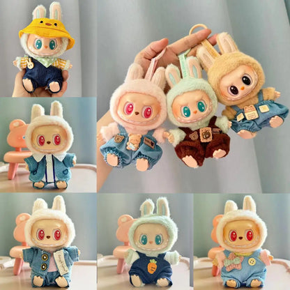 17cm Labubu Doll Clothes — Mini Outfit Accessories for K-Pop EXO I & II Dolls | Sitting Party Overalls Gift