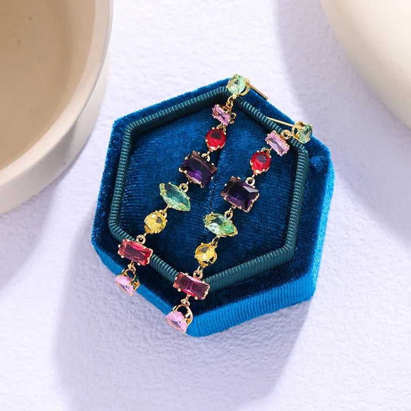 18K Gold Plated Crystal Zircon Necklace – Luxury Colorful Fashion Jewelry for Women, Party & Evening Accessories
