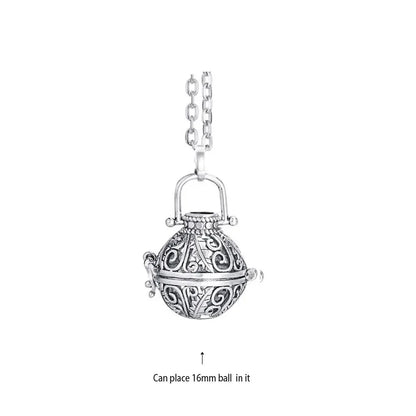 Vintage Mexico Angel Ball Chime Necklace – Antique Locket Aromatherapy Essential Oil Diffuser