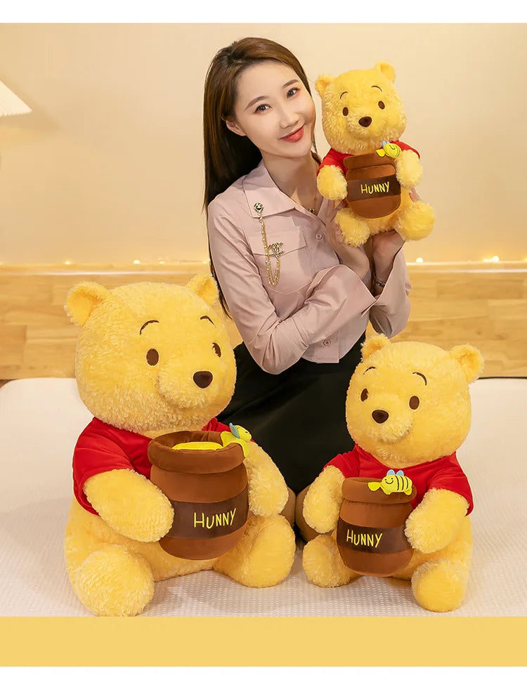 35–55cm Winnie the Pooh Plush Toy — Anime Disney Honey Jar Soft Stuffed Pooh Bear for Kids, Children, Kawaii Birthday Gift