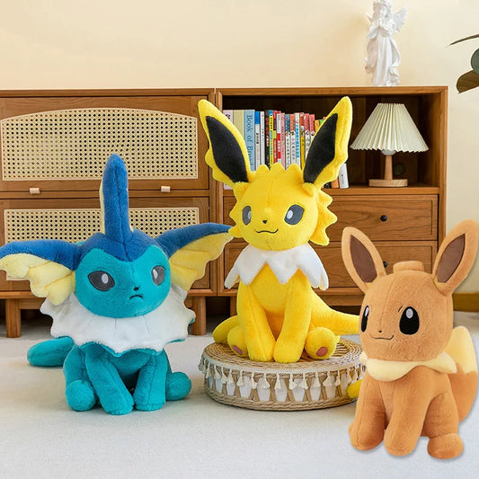 Pokemon Eevee Soft Hug Plush Doll – Vaporeon, Flareon, Jolteon Eeveelution Stuffed Toy Gift for Kids & Fans