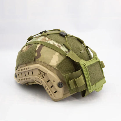 Tactical Helmet Cover Set – Hybrid Mesh Cover for Maritime, Bump & Ballistic Helmets with NVG Battery Pouch for Hunting