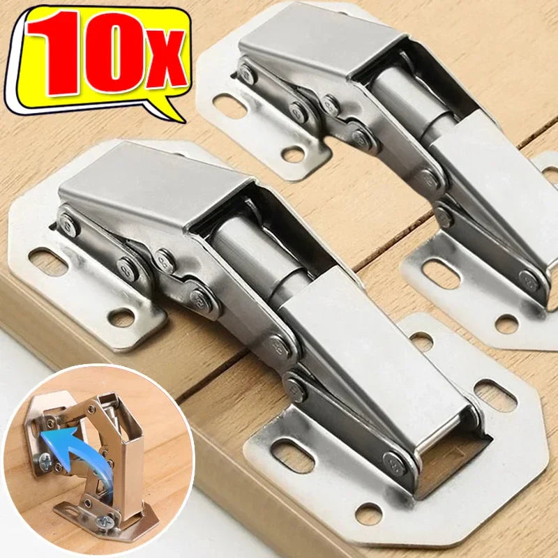 2/10PCS 90° Steel Cabinet Hinges – No-Drill Hydraulic Buffer Hinges for Kitchen Cabinets & Furniture