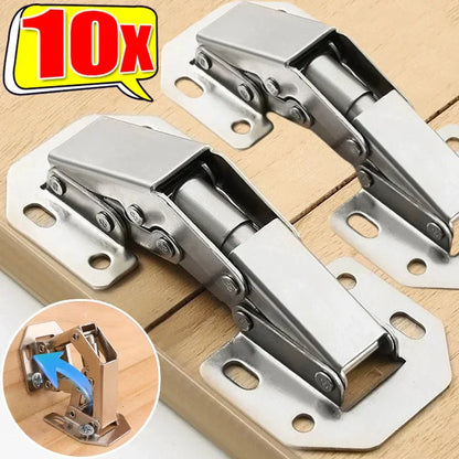 2/10PCS 90° Steel Cabinet Hinges – No-Drill Hydraulic Buffer Hinges for Kitchen Cabinets & Furniture
