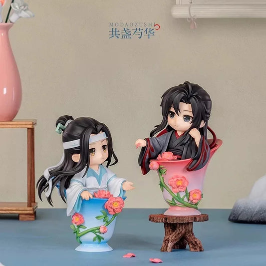 Mo Daozu Stone Porcelain Flower Rhyme Blind Box – Cute Anime Character Collectible Toy Gift for Wei Wuxian & Lan Fans