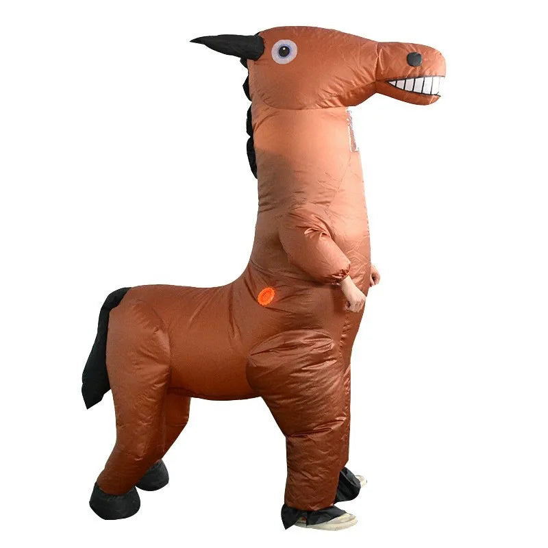 Adult Inflatable Horse Costume – Halloween, Carnival Party Mascot Dress-Up Outfit
