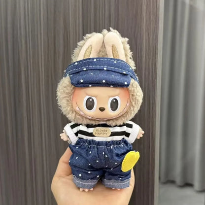 Labubu Sitting Party Series - Classic Grid Dress with Small Fragrance, v1 & v2 Doll Clothes, Kid Gift