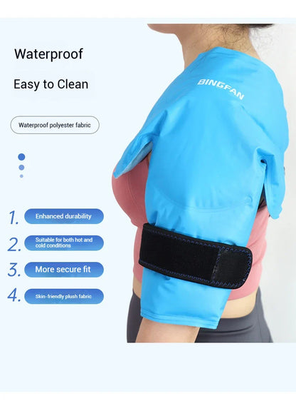 Adjustable Shoulder Ice Pack Wrap — Hot & Cold Gel Compress Support for Pain Relief & Injury Recovery