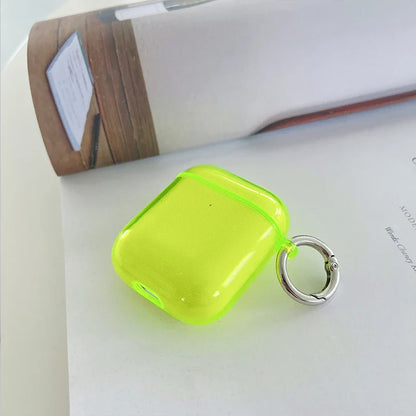 Fluorescent Candy Color Earphone Cover for Apple AirPods 1/2/3/4 & Pro 3 — Crystal Clear Soft TPU Transparent Protective Case