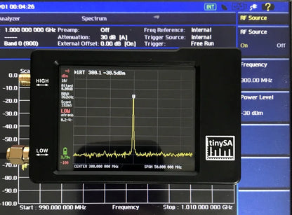 Original Hugen TinySA Spectrum Analyzer – 2.8-Inch Display, 100kHz to 960MHz, Handheld with ESD Protection