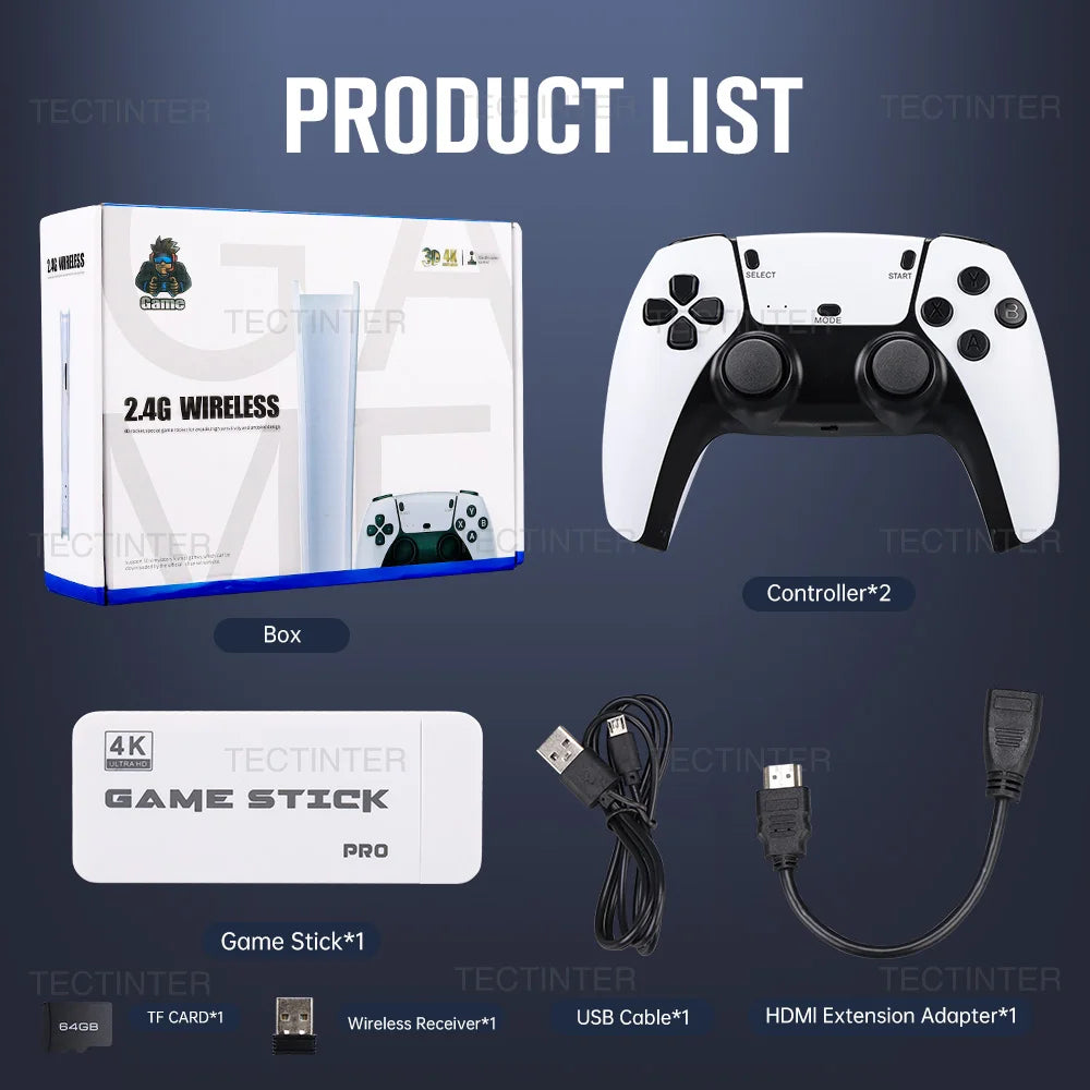 M15 4K Mini Game Stick Console – Retro Handheld with 20,000 Games, HD Video, and 2.4G Dual Wireless Controllers