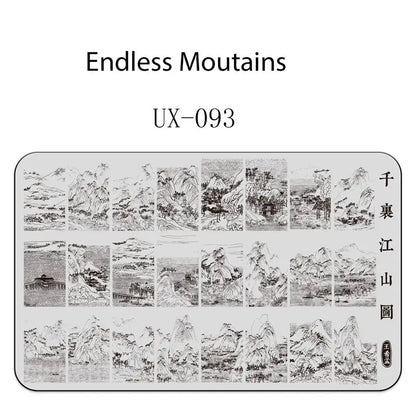 UX Serial 2 Stainless Steel Stamping Plate Template – Vintage Abstract Fabric Texture Pattern for Nail Art, Floral Lace, Xmas & Halloween Designs (UX52)
